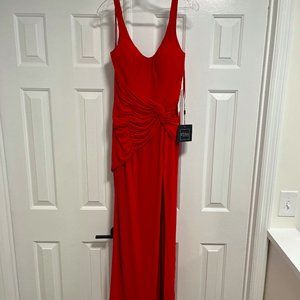 Mac Duggal Ruched Waist Column Gown